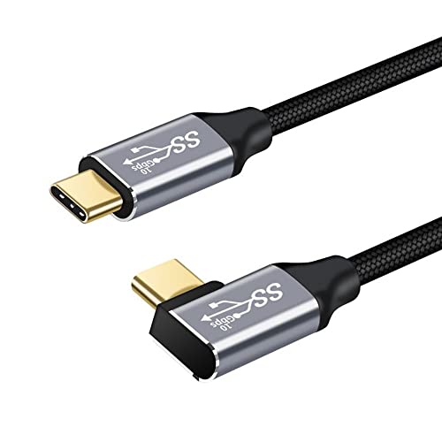 YIWENTEC USB C to USB C male male angle 1M Cable, USB C Data Cable USB 3.1 Gen 2 10Gbps Data Transfer USB C 100W Cable, 4K 60Hz USB C Display Cable ¡" von YIWENTEC