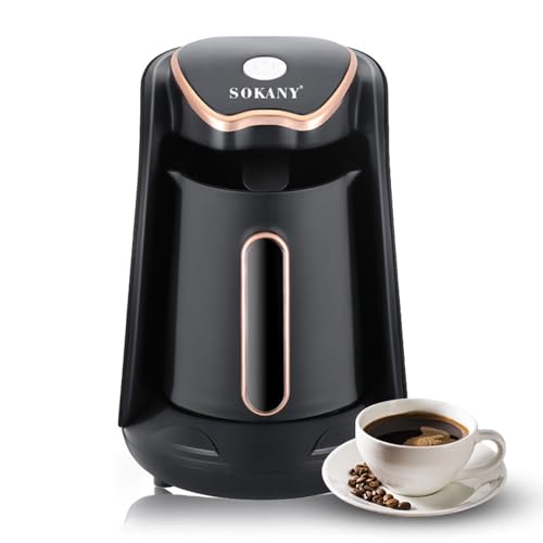 YIWEOG Elektrische türkische Kaffeemaschine mit 250 ml/1 Tasse Kaffeekanne, Espressomaschine für eine Tasse, 600 W Heizkaffeekanne, 5 Minuten schnelle Zubereitung mit Induktion, Tropfschutzfunktion von YIWEOG