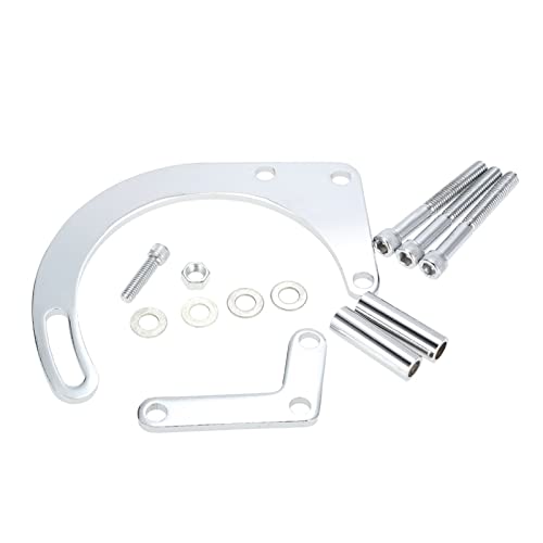 YIWEOG SBC Chrom-Lichtmaschinenhalterung mit niedriger Montage, SWP SB, Ersatz für Chevy 350, Kurze Wasserpumpe von YIWEOG