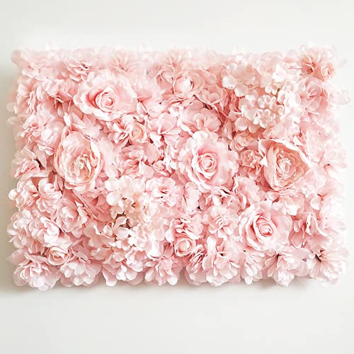 YIWOYI 60 x 40 cm Seidenrose Blume Wandpaneel Hochzeitsdekoration Hintergrund Pflanze Wand Künstliche Blume Wand Romantische Hochzeitsdekoration (rosa) von YIWOYI