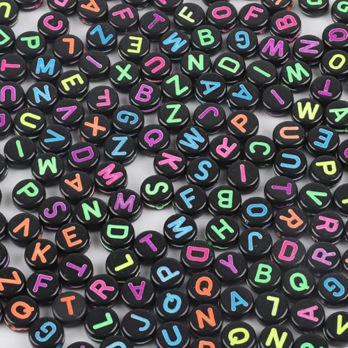 YIWU NING CHENG Acryl-Buchstabenperlen, 7 x 4 mm, 100 Stück/Beutel von YIWU NING CHENG