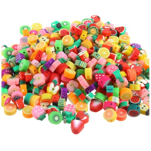 YIXANNX Packung mit 200 Tonperlen Spacer Bead Set Armbandherstellung Kunsthandwerk Selbstgemachtes Zubehör Festival Party für Erwachsene, Forme de fruits YIXANNX Packung mit 200 Tonperlen Spacer Bead Set Armbandherstellung Kunsthandwerk Selbstgemachtes Zubehör Festival Party für Erwachsene, Forme de fruits von YIXANNX