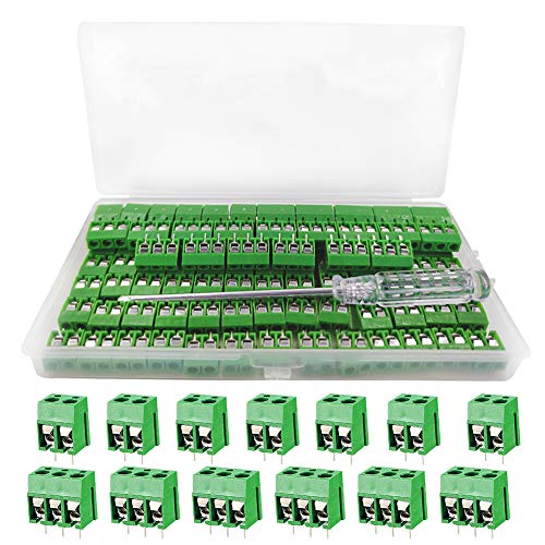 YIXISI 100 Stücke 5mm 2 Pin / 3 Pin PCB Mount Screw Terminal Block, Schraubklemme Steckverbinder, für Arduino (2 Pin-80, 3 Pin-20) von YIXISI