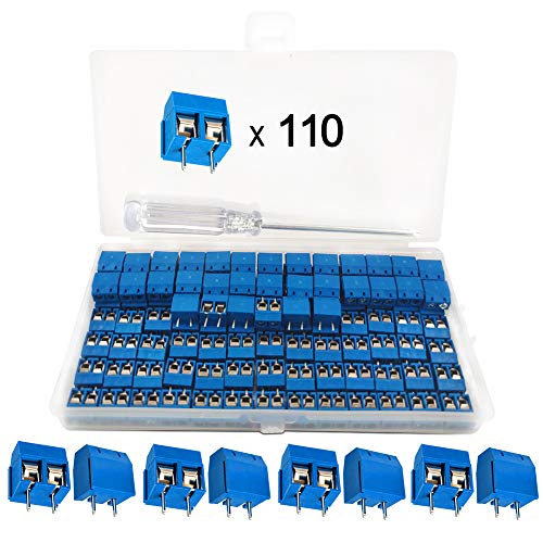 YIXISI 110 Stücke 5mm 2 Pin PCB Mount Screw Terminal Block, Schraubklemme Steckverbinder, für Arduino von YIXISI