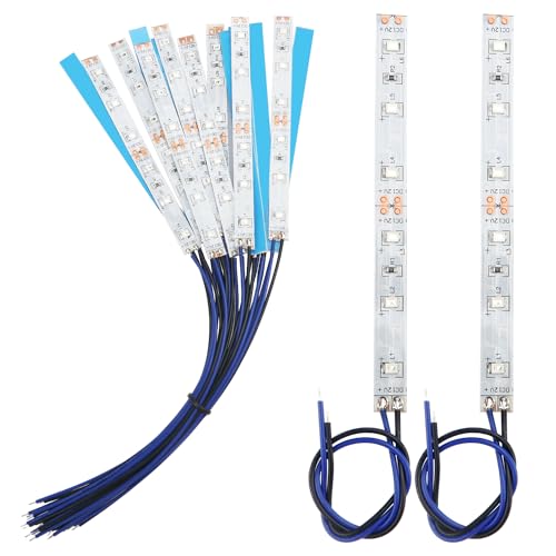 YIXISI 15 Stücke 100mm VorDrahtete LED Streifen, 2335 SMD LED, 12-18V LED Streifen, Modellbau Led Beleuchtung, Blau von YIXISI