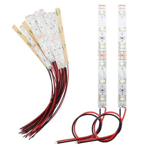 YIXISI 15 Stücke 100mm VorDrahtete LED Streifen, 2335 SMD LED, Modellbau Led Beleuchtung, 12-18V LED Streifen, Weiß YIXISI 15 Stücke 100mm VorDrahtete LED Streifen, 2335 SMD LED, Modellbau Led Beleuchtung, 12-18V LED Streifen, Weiß von YIXISI