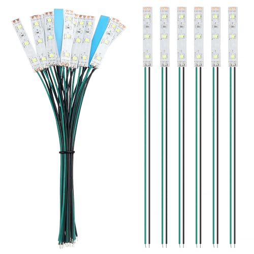 YIXISI 15 Stücke 50mm VorDrahtete LED Streifen, 2335 SMD LED, 12-18V LED Streifen, Modellbau Led Beleuchtung, Grün von YIXISI