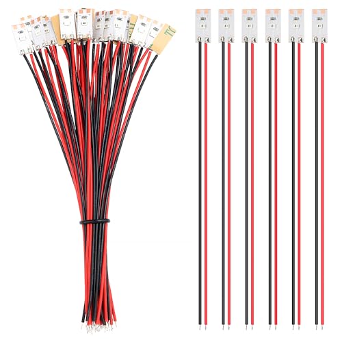 YIXISI 25 Stück 17mm VorDrahtete LED Streifen, 2835 SMD LED, 12-18V, Rot, Modellbau Led Beleuchtung von YIXISI