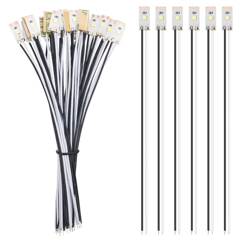 YIXISI 25 Stücke 17mm VorDrahtete LED Streifen, 12-18V, Weiß, Modellbau Led Beleuchtung, Outdoor, Steckbar, Flexibel, Linear von YIXISI