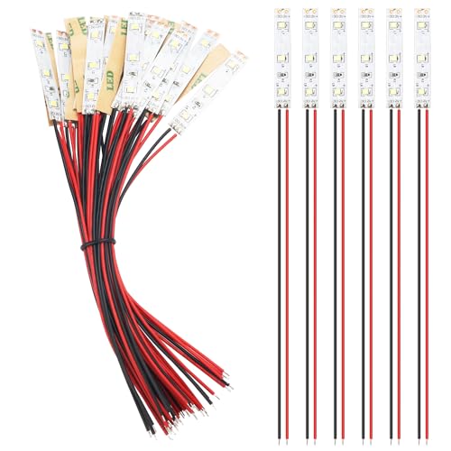 YIXISI 25 Stücke 50mm VorDrahtete LED Streifen, 2335 SMD LED, Modellbau Led Beleuchtung, 12-18V LED Streifen, Weiß von YIXISI
