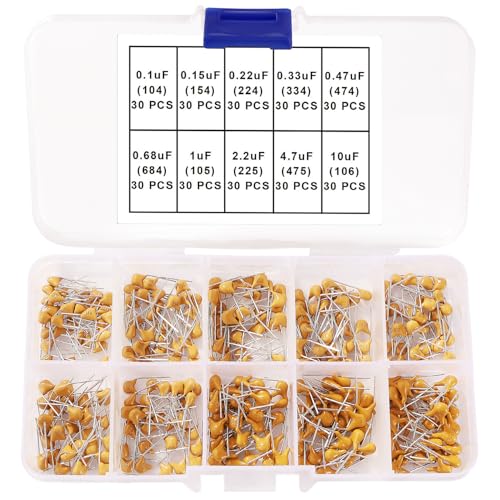 YIXISI 300 Stücke 10 Werte 0.1uF-10uF 50V Keramik Kondensator Sortiment Kit, Multilayer Monolithische Keramik Chip Kondensator, Keramikkondensator Capacitor YIXISI 300 Stücke 10 Werte 0.1uF-10uF 50V Keramik Kondensator Sortiment Kit, Multilayer Monolithische Keramik Chip Kondensator, Keramikkondensator Capacitor von YIXISI