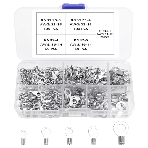 YIXISI 320 Stücke M3/M4/M5/M6 Nicht Isolierte Ring Drahtklemmen Kit, Ringkabelschuhe Quetschverbinder, O-Typ Draht Crimp Kupfer Terminal Connector, Kupfer Lugs Terminals Stecker,AWG 22–16 16–14 14–12 YIXISI 320 Stücke M3/M4/M5/M6 Nicht Isolierte Ring Drahtklemmen Kit, Ringkabelschuhe Quetschverbinder, O-Typ Draht Crimp Kupfer Terminal Connector, Kupfer Lugs Terminals Stecker,AWG 22–16 16–14 14–12 von YIXISI