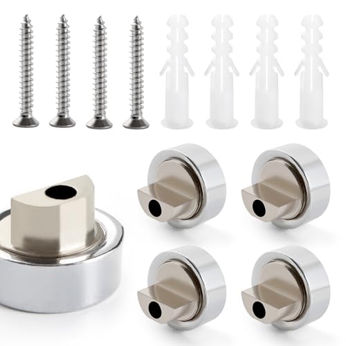 YIXISI 4 Stücke 6-7 mm Zinklegierung Spiegelclip, Klemmbefestigung Spiegelclip Spiegelhalterung, Spiegelhalterung mit Expansionsrohr und Schrauben, für 3-5 mm Dicke Spiegel und Glas, Runde von YIXISI
