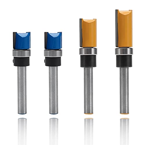 YIXISI 4 Stücke 6.35mm Schaft Bündigfräser, Holz Fräser Router Bit Oberfräser, Nutfräser Holzschneider für Trimm Carving, 3 Größen YIXISI 4 Stücke 6.35mm Schaft Bündigfräser, Holz Fräser Router Bit Oberfräser, Nutfräser Holzschneider für Trimm Carving, 3 Größen von YIXISI