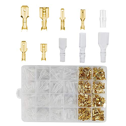 YIXISI 600 Stück Flachsteckhülsen Set, Männlich und Weiblich Kabelstecker Set, Isolierte Verbinder mit Schutzhülle (2.8mm 4.8mm 6.3mm) von YIXISI