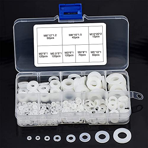 YIXISI 600 Stück Weiß Flach Unterlegscheiben, Dichtung Ring Sortiment Kit, Runde Distanzscheibe für M2 M2.5 M3 M4 M5 M6 M8 M10 Mechanische Industrie Befestigungen YIXISI 600 Stück Weiß Flach Unterlegscheiben, Dichtung Ring Sortiment Kit, Runde Distanzscheibe für M2 M2.5 M3 M4 M5 M6 M8 M10 Mechanische Industrie Befestigungen von YIXISI