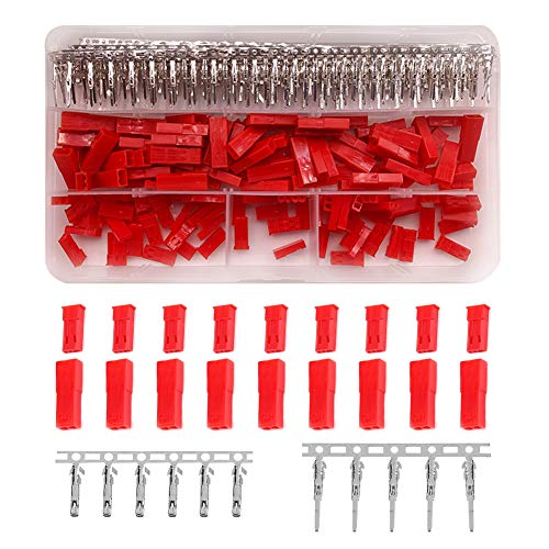 YIXISI 70 Sets 420pcs JST SYP 2 Poliges Rotes Buchsensteckergehäuse-Kit,Crimpklemmen Steckverbindersatz,Rotes Crimpklemmengehäuse Stecker Kit von YIXISI