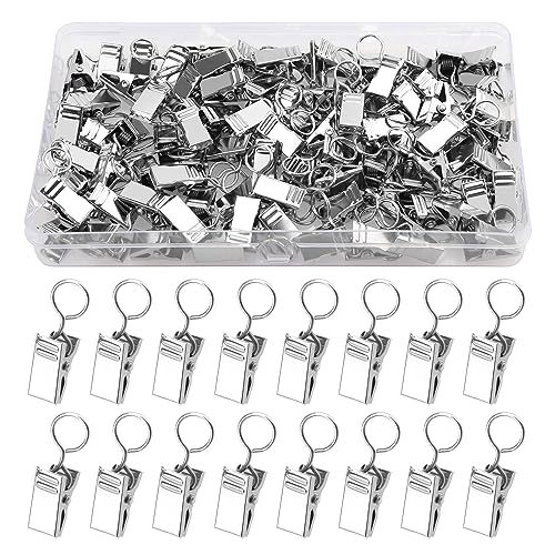 YIXISI 85 Stücke Vorhang Clips Metall Hängenden Haken, Duschvorhanghaken Clips, Vorhang Clips mit Haken, Vorhänge-Clips, für Schlafzimmer, Badezimmer, Heimdekoration, Silber von YIXISI