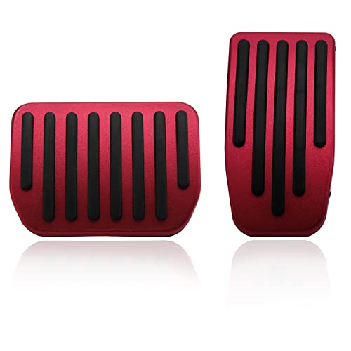 YIXISI Anti-Rutsch Fuß Pedalauflagen Kompatibel mit Tesla Model 3 Model Y, Aluminium Gaspedal & Bremspedal Covers, Kompatibel mit Model 3/Y, Rot von YIXISI