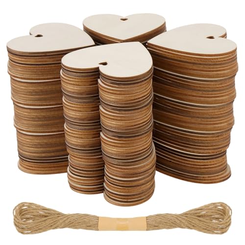 YIXNSW 100 Stück 7 x 7 cm Holzherzen Holzherzen mit 10m Jute Schnur Holzherz Deko Holzherzen mit Loch Geeignet für Hochzeit Party, Jubiläum, Basteln, Geschenkanhänger, Basteln YIXNSW 100 Stück 7 x 7 cm Holzherzen Holzherzen mit 10m Jute Schnur Holzherz Deko Holzherzen mit Loch Geeignet für Hochzeit Party, Jubiläum, Basteln, Geschenkanhänger, Basteln von YIXNSW