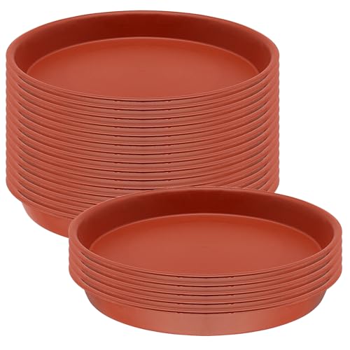 YIXNSW 20 Stück 30 cm Blumentopf Untersetzer Rot, Rund Pflanzentopf Untertasse, Kunststoff Blumenuntersetzer für Innen Außenbereich Garten von YIXNSW