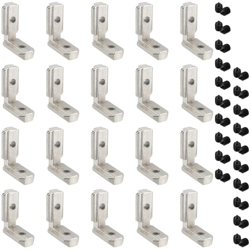 YIXNSW 20 Stück Inneneckverbinder 37x31cm Innenverbindung Innenwinkel Nut 8 T Nut Innenwinkel 3030 mit Schrauben zum Verbinden und Befestigen an Aluminiumprofilen von YIXNSW