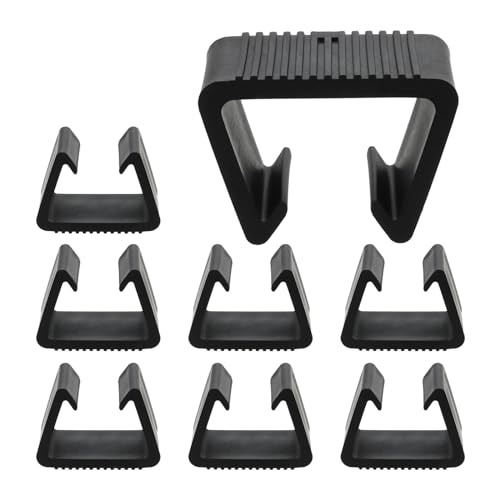 YIXNSW 8 Stück Gartenmöbel Verbinder Clips, 6 x 3,2 x 3,5 cm Möbel-Verbindungsklemmen, Rattan Möbel Verbinder, für Rattanstühle im Freien, Wohnzimmermöbel und Gartensofas, Schwarz von YIXNSW