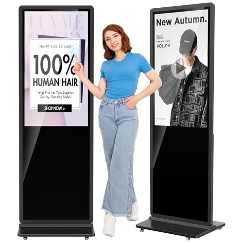 YIXZSWD Touchscreen Digital Kiosk, 43 Zoll Interactive Digital Signage Display für Einzelhandel, Einkaufszentrum, Bürolobby, Events, Werbetafel mit integriertem Media Player von YIXZSWD