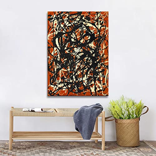 Leinwanddrucke Malerei Jackson Pollock《Free Form》Artwork Poster Picture Modern Wall Art Decor Home Living Room Decoration 50x75cm(20x30in) Rahmenlos von YIYAOFBH