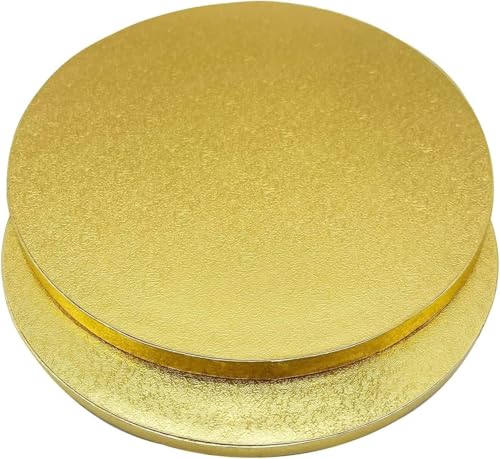 YIYICO Cake Board 25cm Rund Tortenunterlage Cakeboard 13mm x Ø10inch 2er Wiederverwendbar Torten Unterplatten für Transport Kuchen und Torten von YIYICO