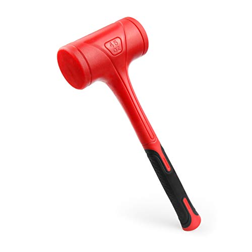 YIYITOOLS Totschlaghammer, 1,4 kg, Rot und Schwarz, stoßfestes Design, kein Rückprallschlägel, Maschinen-Werkzeuge, Unibody-geformt, karierter Griff, funken- und rückprallfest (YY-3-011) von YIYITOOLS