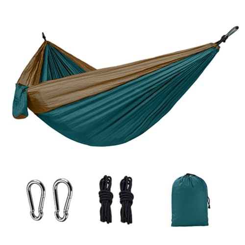 YIYOHON Camping-Hängematte für draußen, Doppel-Hängematte mit Baumgurten, Reisen, Rucksackreisen, Wandern, Outdoor-Campingausrüstung (grün) von YIYOHON