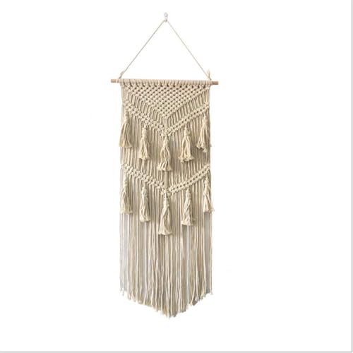 YIYOHON Handgefertigter gewebter Makramee-Wandteppich, Wandbehang, Baumwollfaden, Boho, Wohnheim, Wohnzimmer, Schlafzimmer, Kinderzimmer, Kunst, Party, Wanddekoration (A4) von YIYOHON