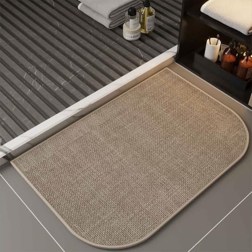 YIYOHON Saugfähige Badematte, Gummi-Rückseite, geflochten, rutschfest, Badteppich, passt unter die Tür, schnell trocknend, Badteppiche für den Boden (60 x 90 cm) von YIYOHON