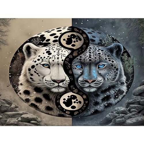 YIYUE Diamond Painting Kits Bilder für Erwachsene, Leopard DIY Diamant Malerei Painting Bilder Set, 5D Diamond Art Full Runder Malen Nach Zahlen Erwachsene Set (35x45cm), Nr. 5 von YIYUE