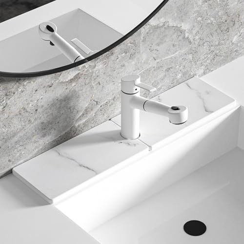 Wasserhahnmatte für Küchenspüle, Küchenarmatur, saugfähige Matte, Kieselstein-Spülbeckenablage, schnelltrocknend, wasserabsorbierend, Steinablage für Küchenspüle und Badezimmer (quadratischer weißer von YIYUESHIJIU