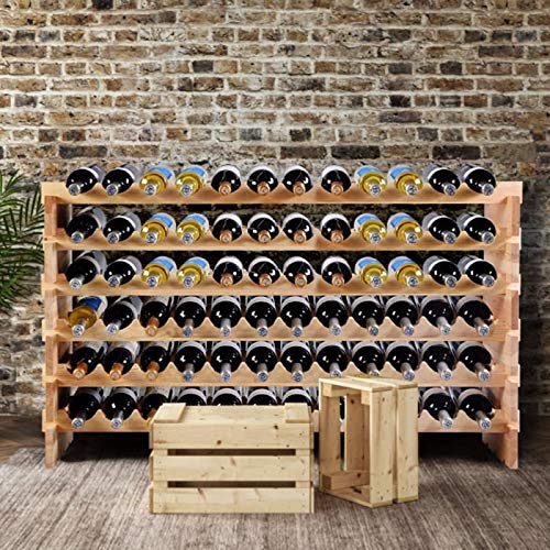 YIZHE Holz Weinregal für 72 Flaschen mit Ablage Flaschenregal Weinschrank Weinhalter Weinständer Flaschenständer Weinflaschenhalter 119 * 29 * 71.5cm (1 Stück) von YIZHE