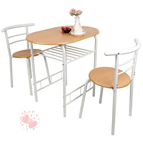 YIZHE Sitzgruppe Esstisch,Essgruppen,Küchenbar, Bartisch & 2 Barhocker,für Esszimmer Küche Essgruppe Küchentisch Tisch Stuhl Set,Küche Sitzgruppe für Bar, Wohnzimmer, Garten und Terrasse von YIZHE