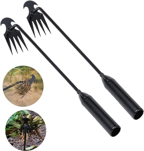 YIZHIXIANGQ Unkrautstecher, 2pcs Unkrautjätgeräte,Entwurzelungswerkzeug, Manueller Unkrautjäter, Unkrautstecher Edelstahl, Gartengeräte zum Entfernen von Gartenunkräutern von YIZHIXIANGQ