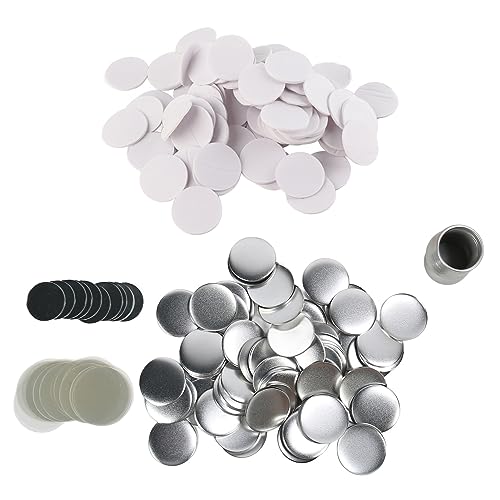 100 Sets 58mm Spiegel rund Knopfteile DIY leere rostfeste Blechplatten -Taste -Maker -Lieferungen für Hand Craft Craft -Szene von YIZISECCE