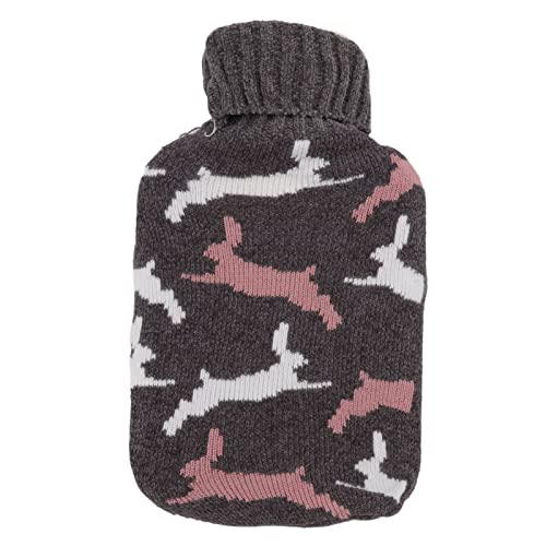 2000 ml heiße Wasserflasche heißer Wasserbeutel mit weicher gestrickter Abdeckung für Hals Schulter warm für den Winter (Schwarzer Kaninchen) von YIZISECCE