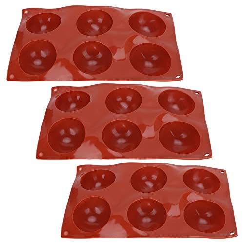 3 Stück Halb shere Silikon form DIY Backen Heiße Schokoladen kuchen Dessert Jelly Dome Schaum L (6-kontinuierlicher Halbkreis 58085) von YIZISECCE