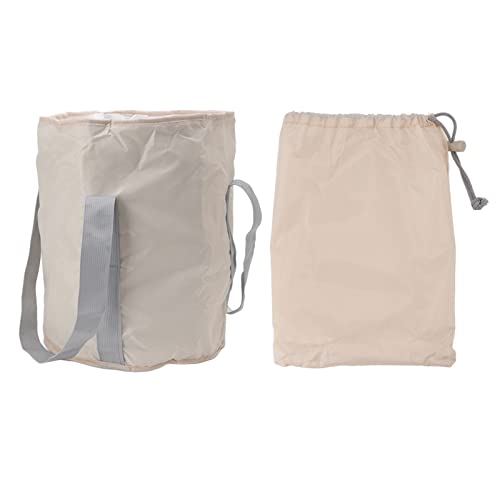 Faltbarer Fußwanne Polyester Doppelschicht zusammenklappbarer Campingeimer mit Aufbewahrungsbeutel für den Außenbereich (Beige) von YIZISECCE