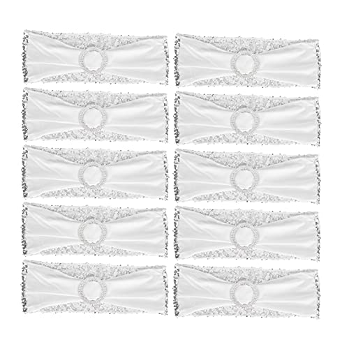 Für 10pcs, für den Stuhlschärpe, waschbarer Elastizität, für Hochzeitsfeier -Bankettdekorationsset von YIZISECCE