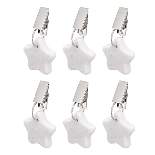 Für 6 Stück, für Marmor Edelstahl, Tischdecke Gewichte, kleine Größe wasserdicht rostfrei langlebig, Clip-On, für Party-Picknick (Sternform) von YIZISECCE