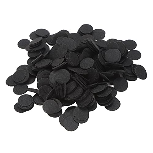 Für DIY, für 500 Stück Vliesstoff Runde Stück Filz Handwerk Tuch Flocke Zubehör Chip, 25mm, für Haar Dekoration (Schwarz) von YIZISECCE