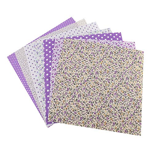 Für DIY, für Bettwäsche -Kit, 7pcs, 50 * 50 cm, Baumwollstoff, verschiedene Quadrate, Vorgeschnittene Bündel (Lila) von YIZISECCE