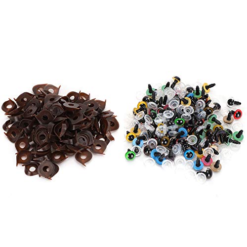 Für DIY -Kunsthandwerk, für Teddybär, für Tierpuppen, für Puppet - für Mix Color Plastic Safety Eyes mit Waschmaschinenzubehör (10 mm) von YIZISECCE