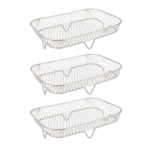 Für Edelstahl, für 3pcs Fryer -Rack, multifunktionaler Stapelfliteuskorb, Fritteuse -Zubehör zum Organisieren von Dampfstapeln von YIZISECCE