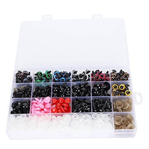 Für Puppenaugen, 330pcs farbenfrohe Plastikharznase, Plüschspielzeugzubehör mit Fixierwerkzeug von YIZISECCE